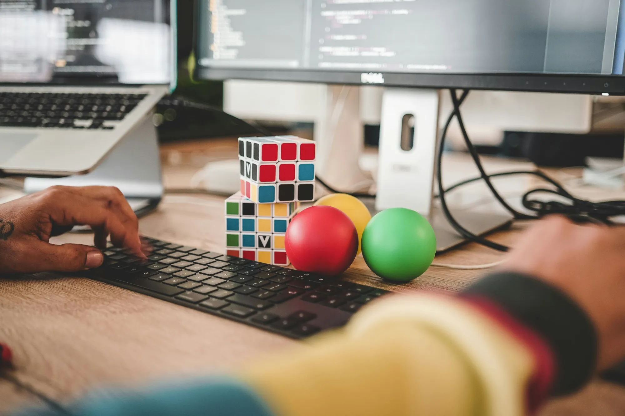 Developer hands on a keyboard